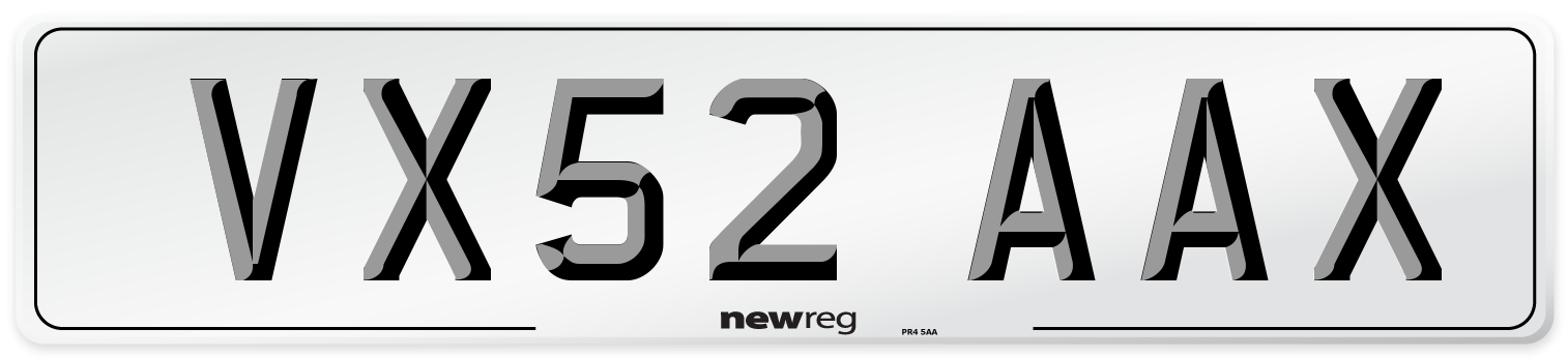 VX52 AAX Number Plate from New Reg